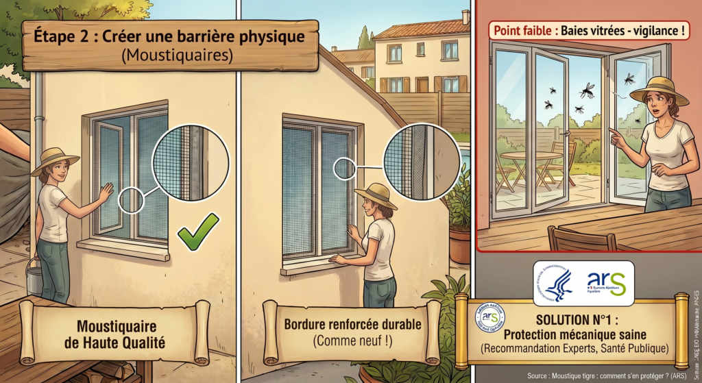 Comparatif qualité moustiquaire fenêtre bordure renforcée vs fragile.